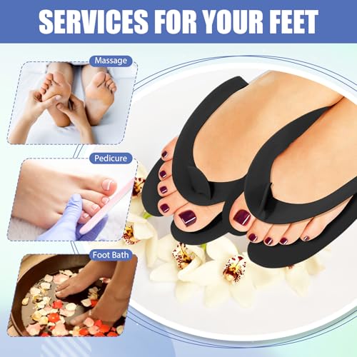 JaGely 100 Pairs Disposable Pedicure Slippers Bulk Black EVA Flip Flops by JaGely - Used condition - Image 5