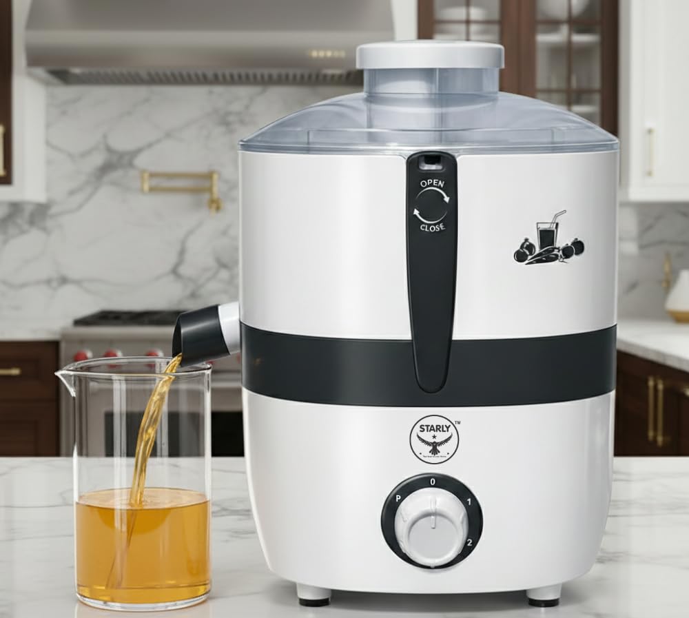 Starly Promax Juicer Mixer Grinder 500 Watts | Shockproof ABS Body with Overload Protection | Stainless Steel Blades | ISI Certified | 2 Years Warranty (White)