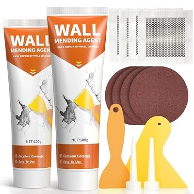 Drywall Repair Kit,Spackle Wall Patch Repair Kit,Simple Small Wall Hole Filler?Efficient Crack Repair,2 Pack Wall Putty Paste,Plaster Ceiling Repair,Apartment Friendly.