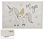 Paillettes dorées Item Tapis Coton Licorne Paillettes Beige 60 x 90 cm
