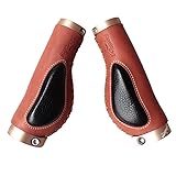 PROPALM 1900LEO Hand-Made Ergonomic Leather Gel Bike Bicycle Handlebar Grips Brown Color