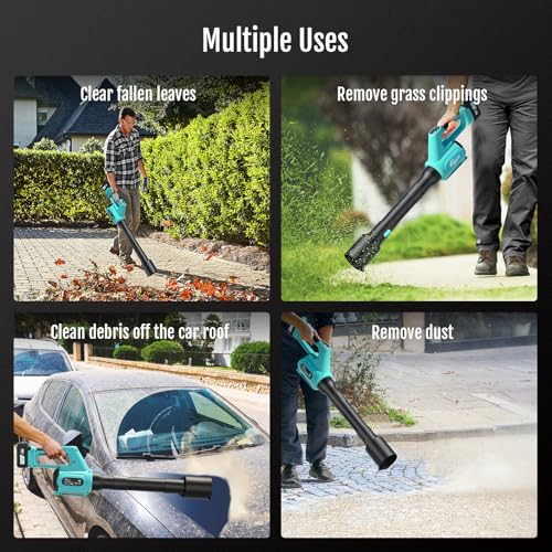 Image of YARDCARE Electric Cordless Leaf Blower with Battery and Charger, 5-Speed + Turbo Mode, 4.0Ah Lightweight Battery Powered Powerful Blower for Blowing Leaves, Patio Cleaning, Blowers for Lawn Care