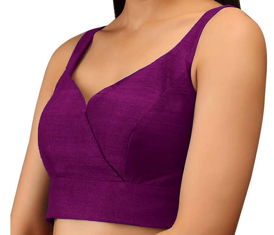 Party Wear Sleeveless Readymade Choli Huk Closer Saree Blouse for Women