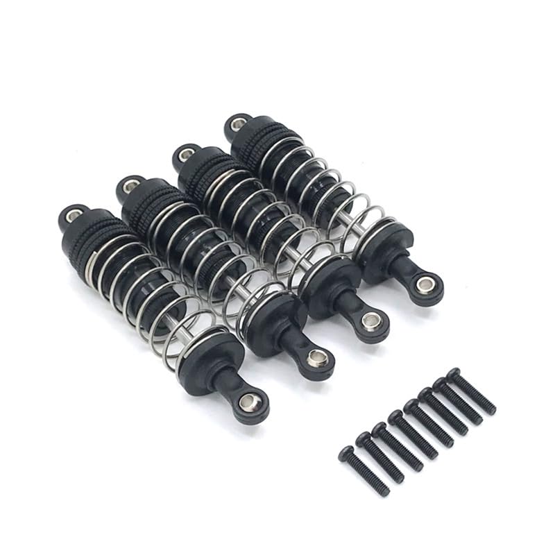 4PCS/1set Metal Front&Rear Universal Shock Absorber For Wltoys 144010 124019 124017 144001 144002 RC Car Upgrade Parts(Black)