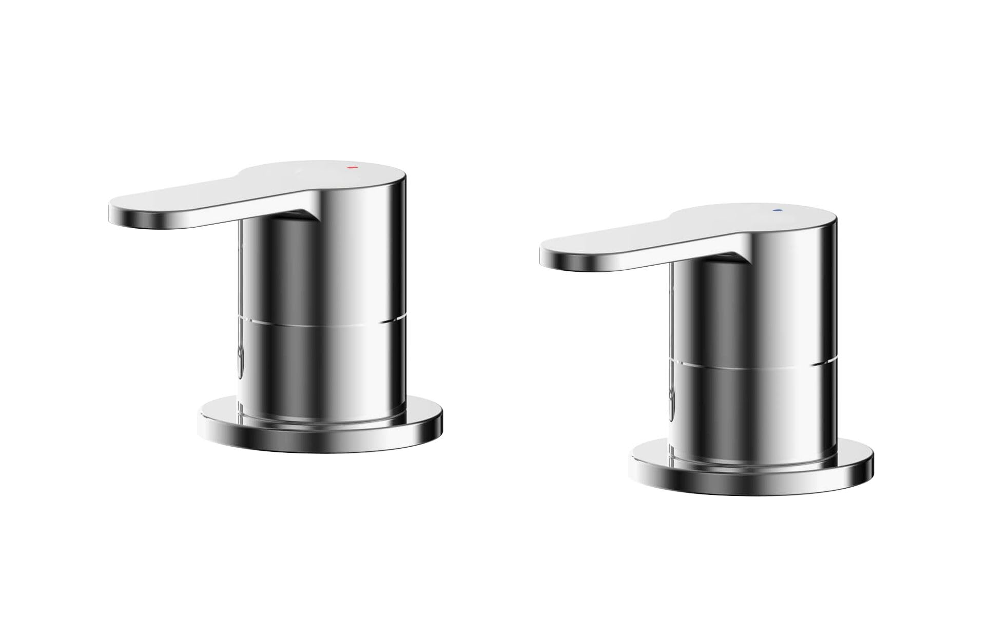 Balterley Consall Contemporary Round Deck Mounted 3/4" Side ValvesChrome from B&Q