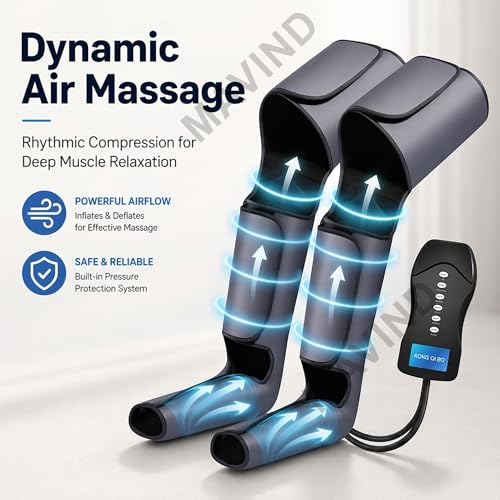 Image of Full Leg Massager with Air Compression with Heat Theraphy,Leg Foot Calves Thigh Massager with Handheld Controller,Relaxation & Muscle Comfort,Foot Massager Machine for Pain Relief,Blood Circulation Massager (A-1) (A-1)