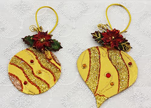 Kit Item HOL LTS Scbk ORN Gold Luster 2 Flower Scrapbooking