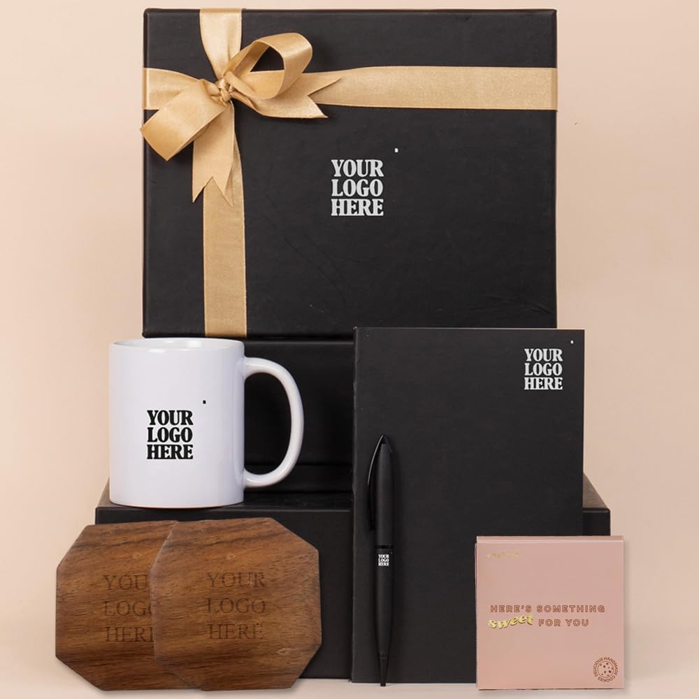 CONFETTI GIFTS Corporate Gift Hamper Combo Pack of 5 Items- Notebook, Pen, Coaster(2pcs), Mug, Corporate gifts for clients, employees, New joiner welcome kit, Corporate Company : Amazon.in: Office Products