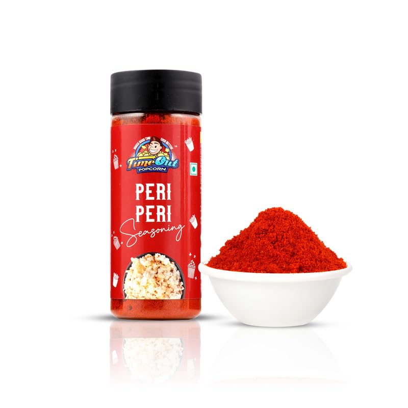 Image of Time Out Popcorn Cheddar Cheese and Peri Peri Seasoning, Multi-Purpose Powder, Popcorn and Snacks Flavoring,Pack of 2, 100g Each