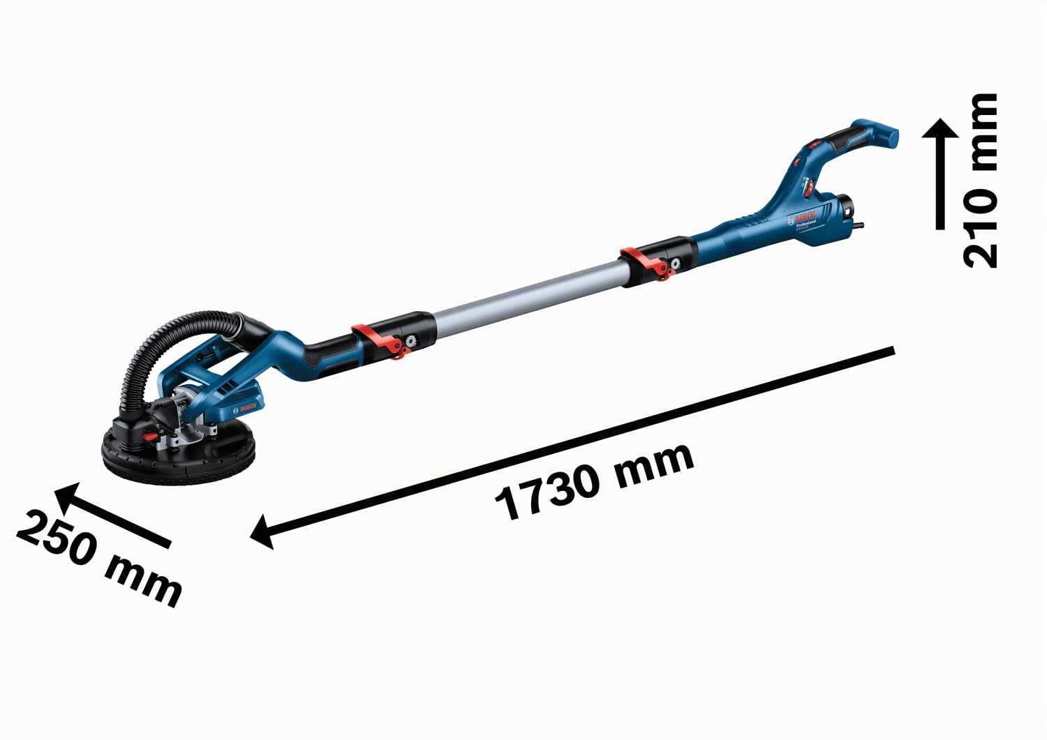 Bosch Professional Levigatrice per Cartongesso Gtr 55-225 (550 Watt, Ø Platorello Abrasivo 215 Mm, Incl. 1 Foglio Abrasivo M480, 1 Set di Platorelli Abrasivi Morbidi, 3 Fermacavi, in Valigetta)