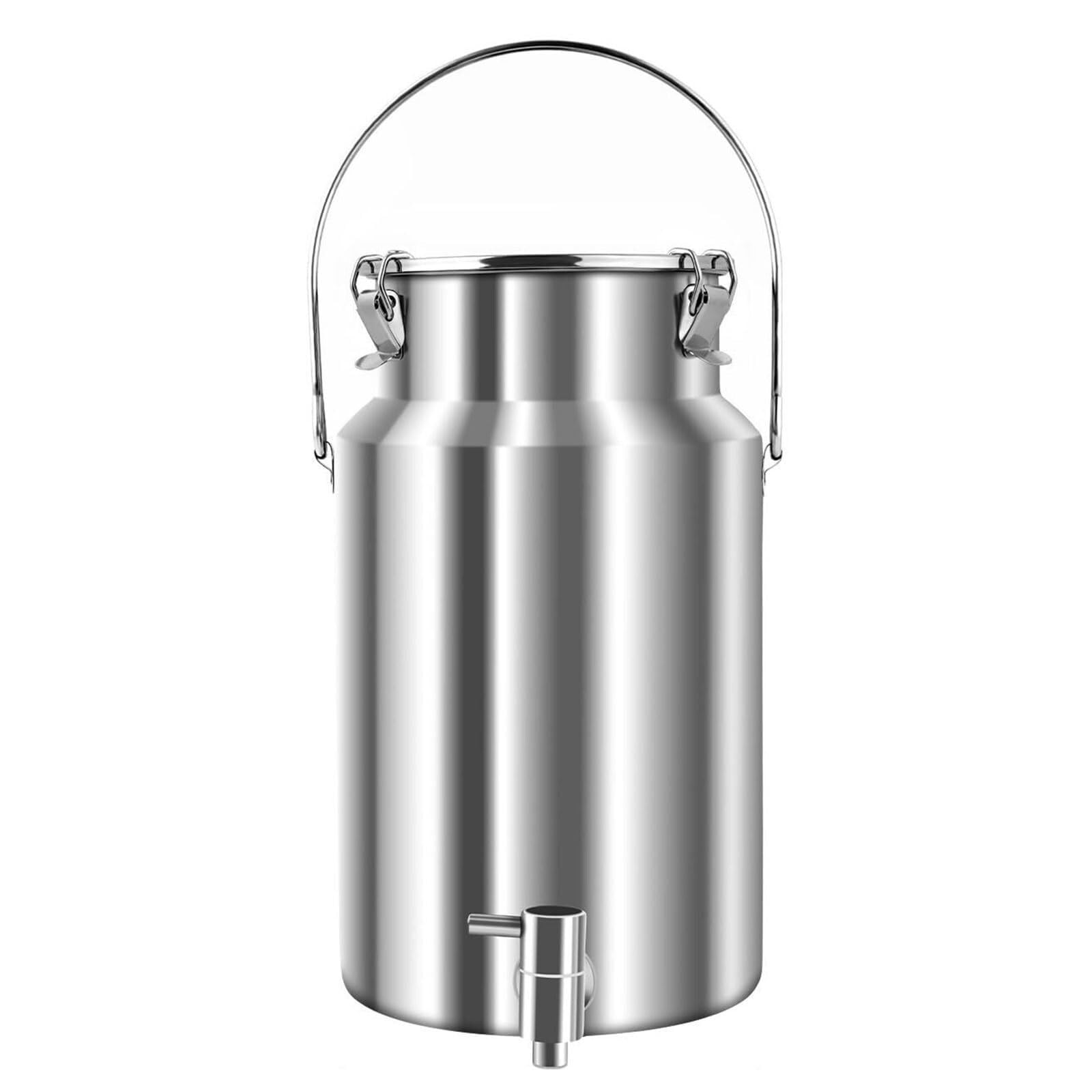AYCDL Stainless Steel Water Jug, 304 Stainless Steel Milk Can Milk Jug Pail Bucket Tote Jug with Faucet,2.64Gal