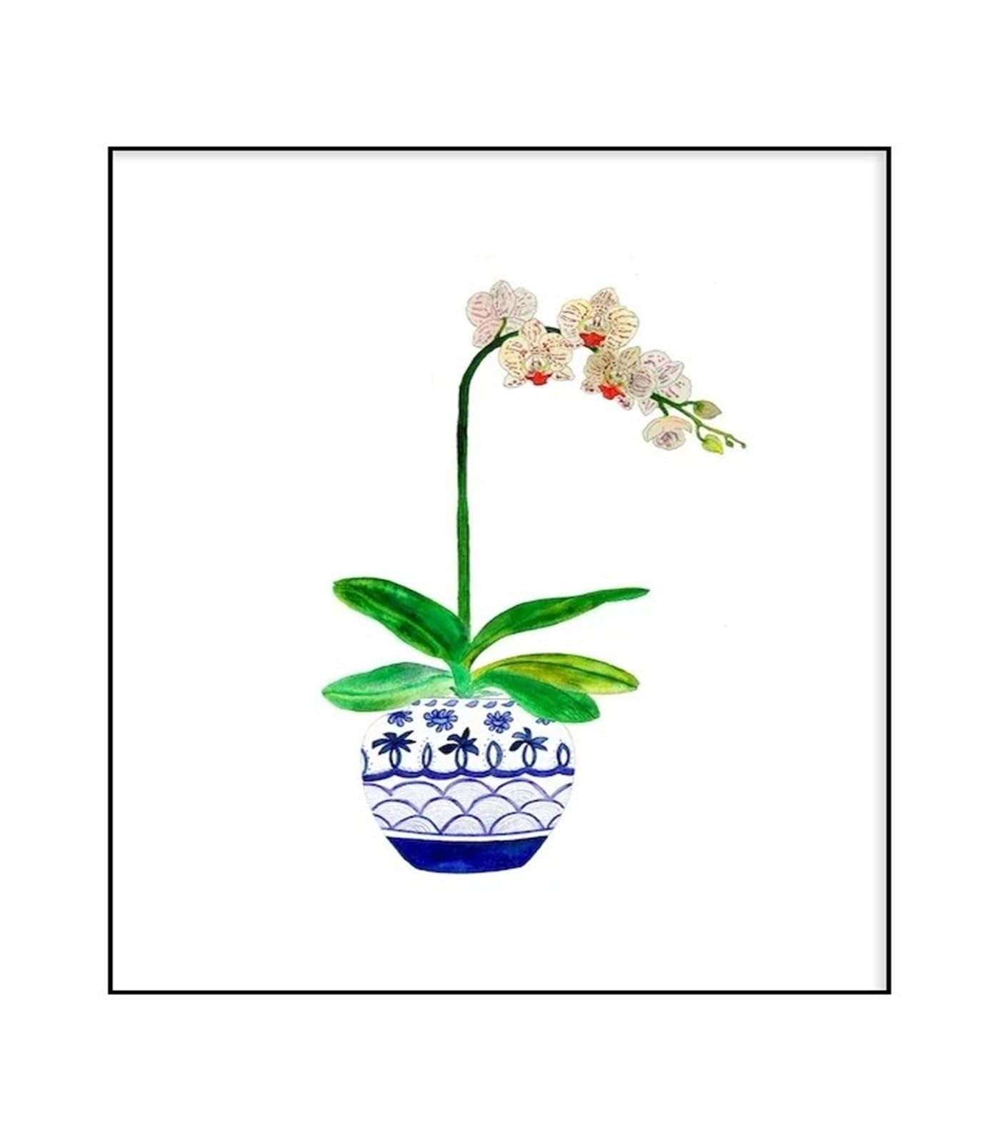 Xenite Q Wall Art Canvas Prints Watercolor Flower Vase Floral Plant Wall Art Canvas Painting Nordic Posters For Living Room Home Decor(,40X50cm)