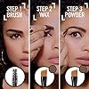 Rimmel Brow This Way Sculpting Kit, Dark Brown, Powder 0.04 oz., Wax 0.03 oz., Brow Sculpting & Styling Kit with Eyebrow Wax & Setting Powder