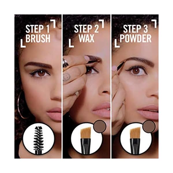 Rimmel Brow This Way Sculpting Kit, Dark Brown, Powder 0.04 oz., Wax 0.03 oz., Brow Sculpting & Styling Kit with Eyebrow Wax & Setting Powder