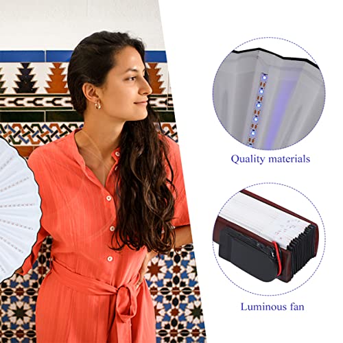 Éventails de danse pliables à LED : lot de 3 accessoires de performance pour étudiants - 2
