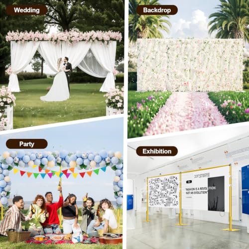Image of EMART Backdrop Stand Heavy Duty 10x20Ft Adjustable Pipe and Drape Kit-Gold