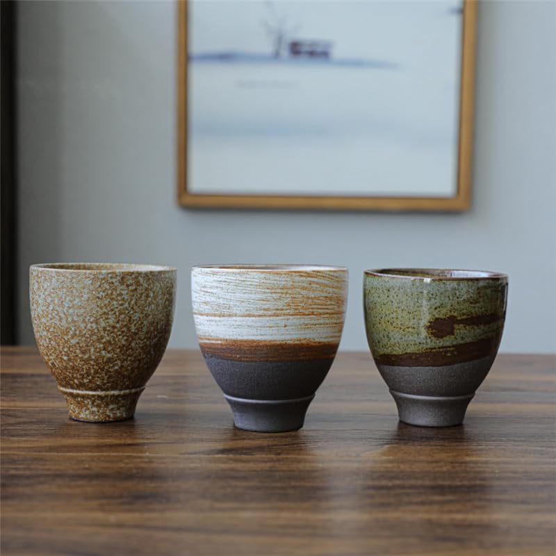 GSOUL Kungfu Tea cup Retro Kung Fu Teacup Latte Coffee Cup Chinese Large Stoneware Small Tea Cups