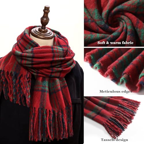Scarf for Women - Winter Scarf for Women Plaid Shawls Wraps Womens Scarves Winter Fall Tassel Large Scarves for Womens3