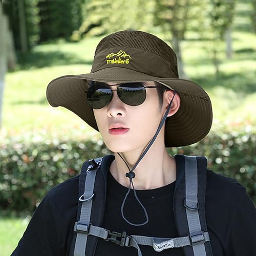 Image of Kraptick Headwear Hat - Lightweight Sun Hat with Foldable Boonie Cap Travellero Round Hat for Travel, UV Protection Summer Cap & Chin Strap with Adjustable Toggle for Secure Fit