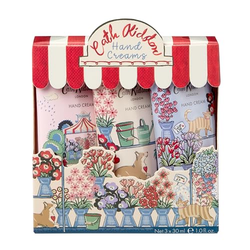 Cath Kidston Hand Cream Trio Gift Set Travel Size 3x 30ml Shea Butter Moisturiser Fragranced Scented Hand Care Vegan and Cruelty Friendly Gift For Her Beauty Self-Care