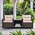Greesum 3 Pieces Patio Furniture Sets Outdoor PE Rattan Wicker Chairs with Soft Cushion and Glass Coffee Table for Garden Backyard Porch Poolside, Beige