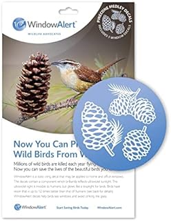 WindowAlert Pinecone Anti-Collision Decal - UV-Reflective Window Decal to Protect Wild Birds from Glass Collisions - Made in The USA
