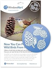 WindowAlert Pinecone Anti-Collision Decal - UV-Reflective Window Decal to Protect Wild Birds from Glass Collisions - Made in The USA