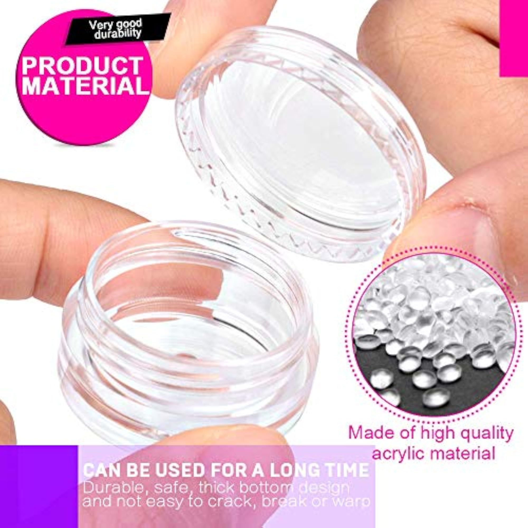 10 Pcs Clear Plastic Container Jars for Cosmetics
