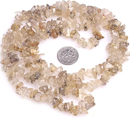 Image of 5-8mm Golden Rutilated Quartz Natural Chip Stone Beads for Jewelry Making