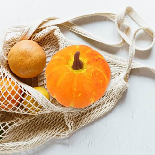 Garneck 12 Pcs Mini Artificial Pumpkins Fake Foam Pumpkins Simulation Pumpkin Model for Fall Harvest Halloween Thanksgiving Decoration Orange