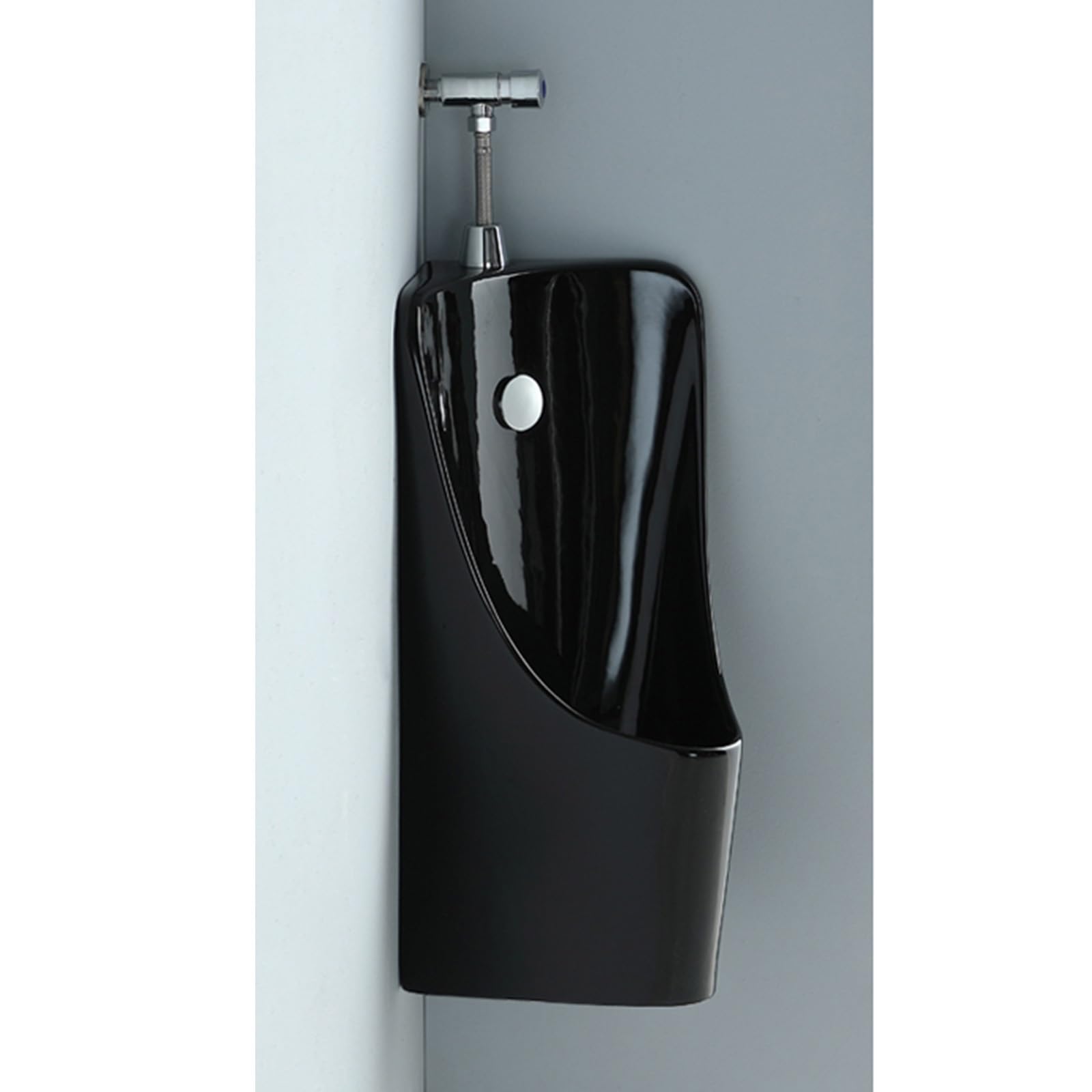 Urinarios para hombres instalados en garajes y reformas de obras de estética negra