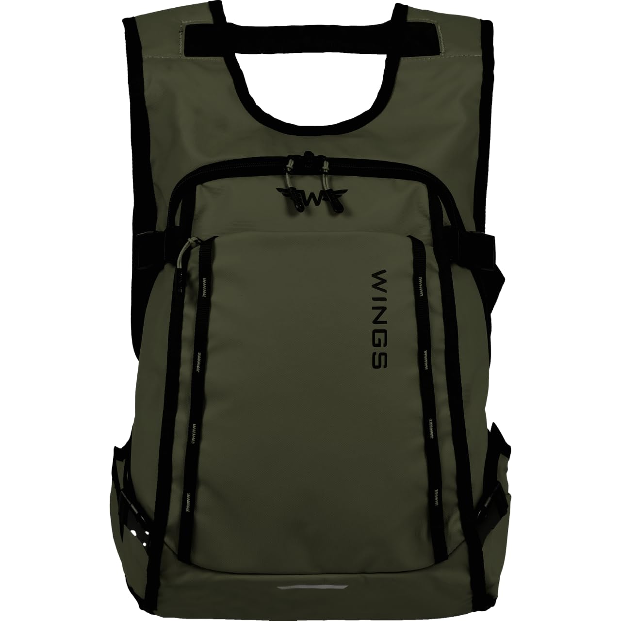 Wings Rook - Zaino da viaggio, 18 l, impermeabile, ergonomico, con scomparto per computer portatile, colore: Verde scuro, verde, 45x29x14, valigetta
