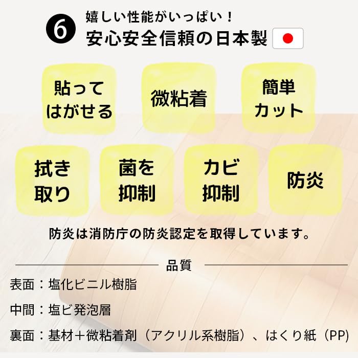 クッションフロア 貼ってはがせる シールタイプ 賃貸OK 住宅用 91cm幅 1.8mm厚 20m巻き 日本製 厚手 木目 石目 フ