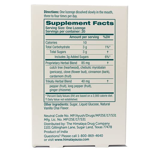 Himalaya Koflet Lozenges, Vanilla Chai Flavor, Natural Herbal Cough Drop For Warming Relief And Soothing Comfort, 130 Mg, Beige #TOP1