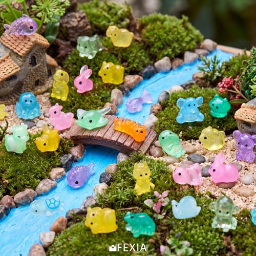 Image of FEXIA 150PCS Luminous Mini Resin Animals Variety Pack,Mystery Blind Bags