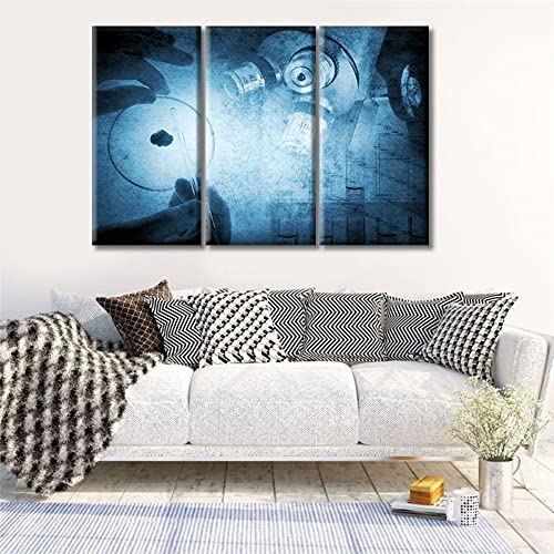Image of TUMOVO Laboratory Canvas Wall Art Young Scientist Wall Decor Living Room Clinical Laboratory Wall Decor for Bedroom Posters and Prints Framed Ready to Hang (42 inch Wx28 H)