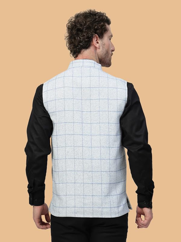 Image of VASTRAA FUSION Men's Traditional Woolen Nehru Jacket Modi Waistcoat