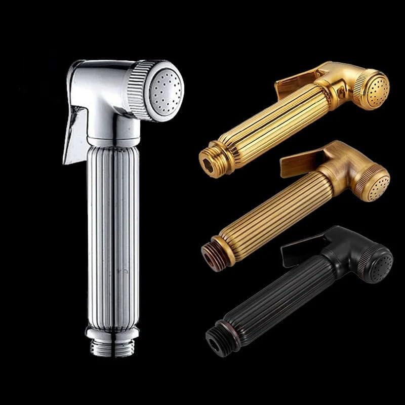 Antique Brass Gold Handheld Toilet Bidet Sprayer Kit Adjustable Flow Bathroom Hygiene Cleaning Faucet(Chrome)
