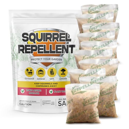 AUDQQM Squirrel Repellent Pouches, Outdoor Chipmunk Repellent, Deterrent for Squirrels & Chipmunks,...