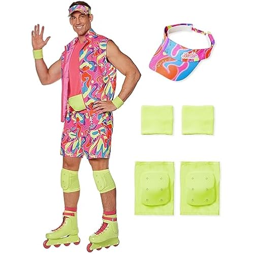 Spirit Halloween Barbie the Movie Adult Skating Ken Costume | Officially Licensed | Mattel | Couples Halloween Costumes