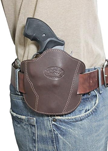 Barsony New Brown Leather Pancake Slide Holster for Snub Nose 2" 22 38 357 41 44 Revolvers