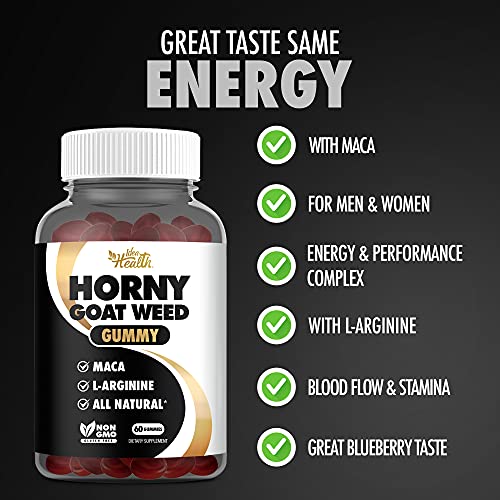 Horny Goat Weed Gummy - Great Taste Same Energy W/ Maca & L-Arginine Now In Gummies + Organic Usda Certified Elderberry Gummy - Extra Strength Formula - Non-Gmo And Gluten Free #TOP2