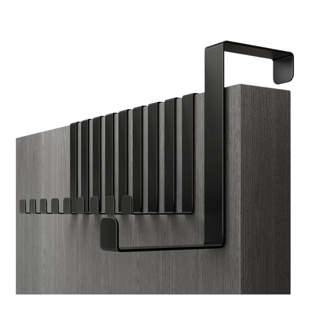 Sunrrafck Black 2Pcs Over The Door Hooks 2 Sided Door Hook Indoor Hanging Storage Holder Home Organization Hanger Kitchen Accessories Hook(Black)