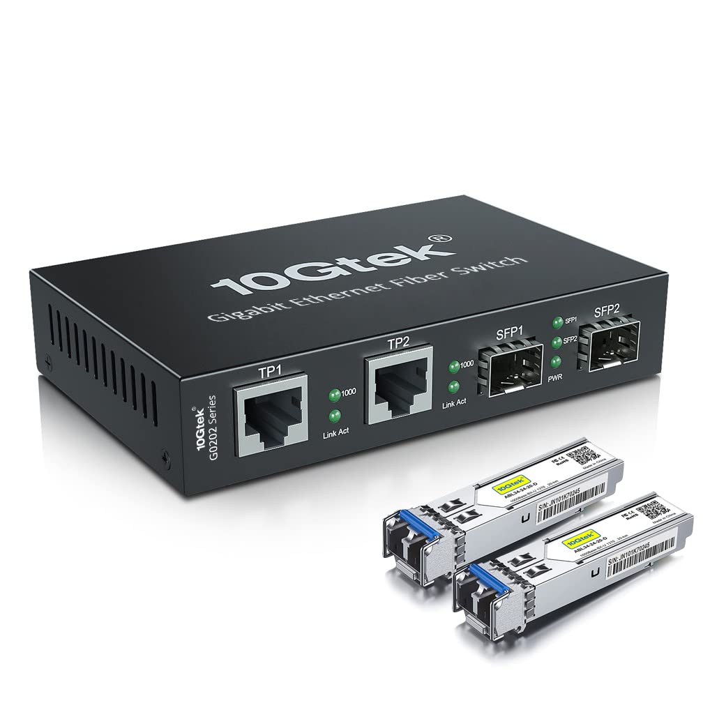 Amazon | 10Gtek ギガビット 光メディアコンバーター シングルモード