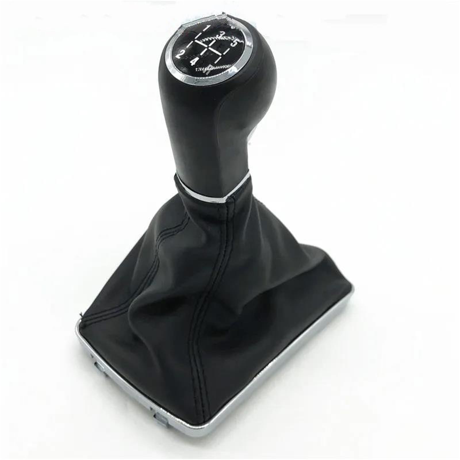 Fhuwaz 12345R Black Car Gear Knob For Vauxhall Astra H 2004 2005 2006 2007 2008 2009 2010 5/6 Speed Gear Shift Knob Lever Stick Gaiter Leather Boot Cover(12345R Black)