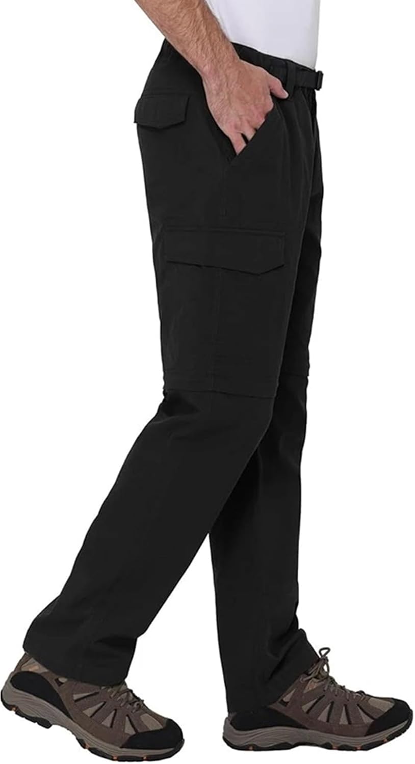 BC Clothing Hiking Convertible Outdoor Cargo Pants for Men (Black, Lx30)