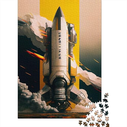 Lanzamiento Cohete Exploración Espacial Puzzle de 1000 Piezas Papel para Adultos Relajante Concentración Decoración Regalo Familiar 38x26cm/1000pcs