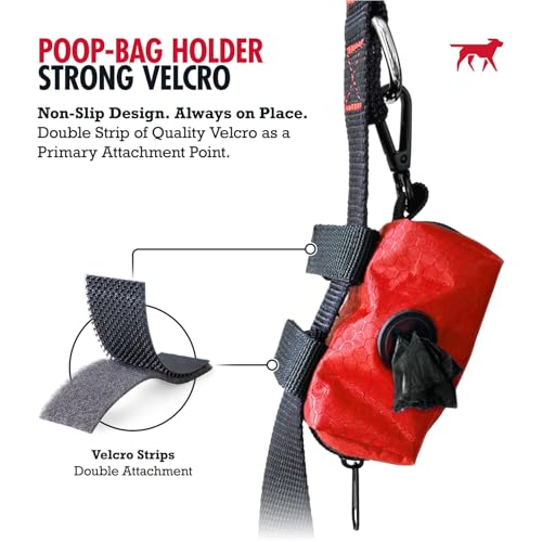 Image of Tuff Pupper Dog Poop Bag Holder | Works with Any Dog Leash | Zippered Waste Bag Dispenser | Waterproof with Rust-Proof Clip | Convenient Lightweight Design | Includes 2 Rolls of Leak-Proof Bags