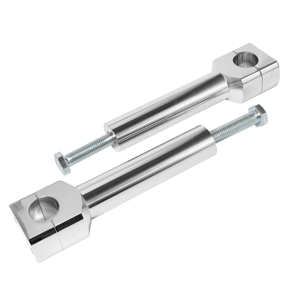 Elevadora Manillar Adaptador Abrazadera para Manillar Motocicleta Universal 22/25 Mm Aluminio Cromado Negro Accesorios para Motocicleta(22MM Chrome)