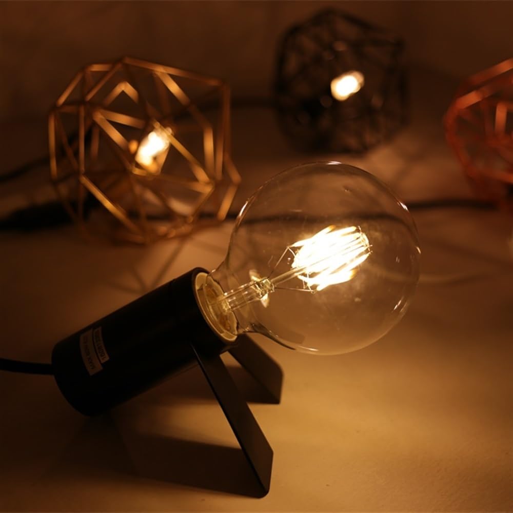 1fortunate Paquete de 10, bombilla de filamento LED G80 G95 G125, bombilla grande mundial de 4W, 6W, 8W, bombilla Edison de filamento E27, lámpara de interior de vidrio transparente AC220V